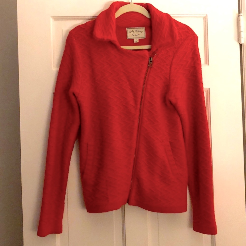 Sweater jacket with zipper